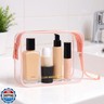 Icramsy Clear Makeup Bag,2 Pack TSA Approved Toiletry Bag Travel Toiletry Bag Hanging Makeup Cosmetic bag for Women Men (Pink)