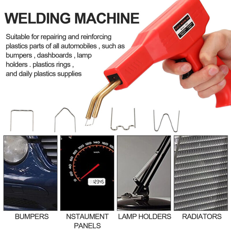 50w Hot Stapler Plastic Repair Car Bumper 220v Welding Welder Machine Gun Kit Uk