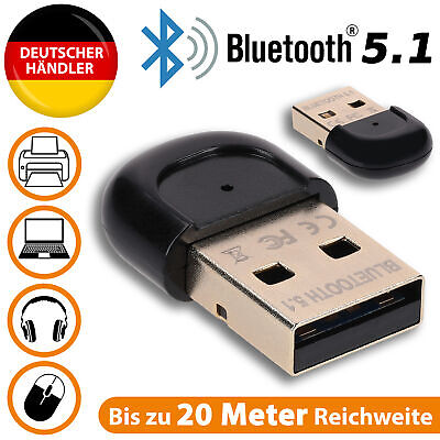 mumbi Bluetooth Adapter USB Stick Dongle 5.1 PC für Windows 10 Win XP 7 11 Nano