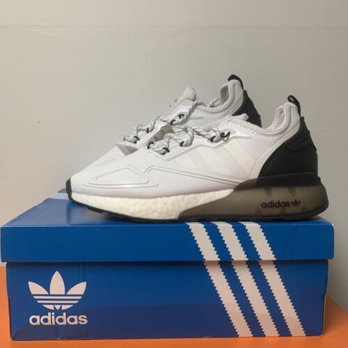 New Adidas Originals Men's ZX 2K BOOST Sneakers White/Black New Adidas Originals Men's ZX 2K BOOST Sneakers White/Black