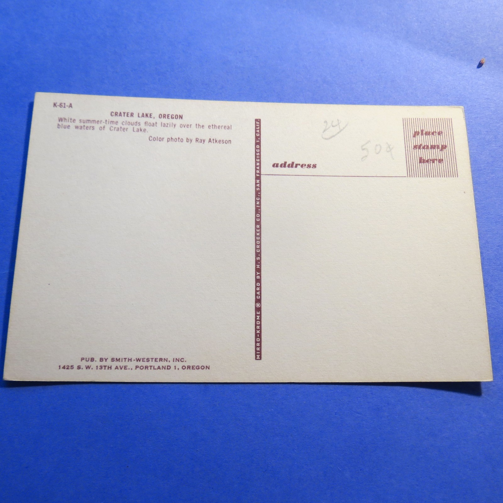 Crater Lake Oregon Vintage Old Postcard PC4654