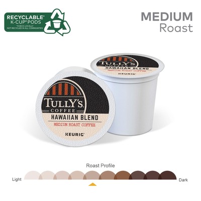 Tully's Coffee Hawaiian Blend Keurig Single-Serve K-Cup Pods, Medium Roast