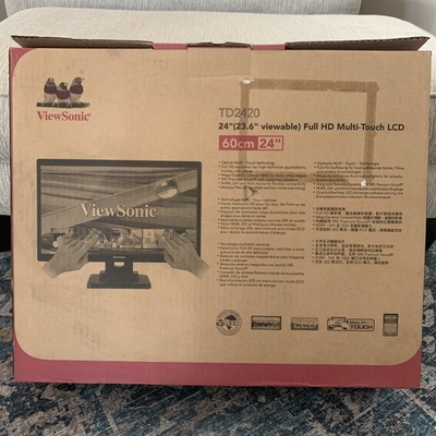ViewSonic TD2420 24 Inch 1080p Monitor Widescreen Optical Touch HDMI NEW READ