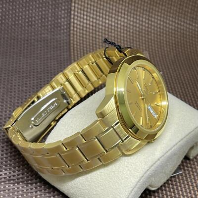 Pre-owned Seiko 5 Snke56k1 Automatic Gold Tone Stainless Steel Analog Men's Dress Watch