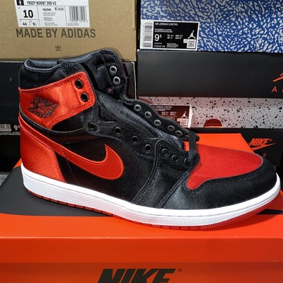 DS Jordan 1 Retro OG High Satin Bred (2023) Womens Size 12/10.5 Mens