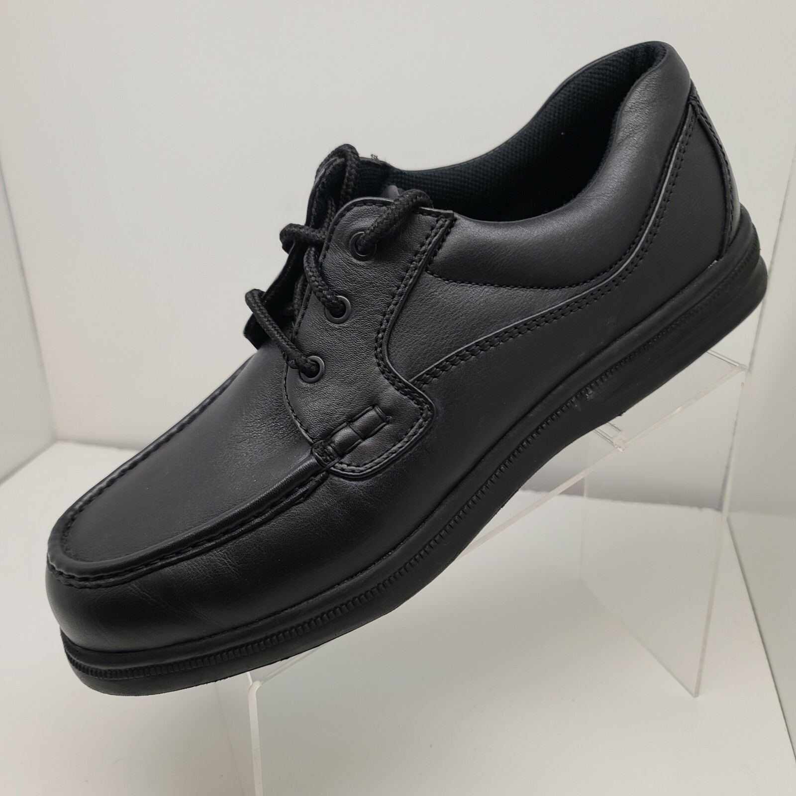 HUSH PUPPIES Mens Black Leather Shoes 