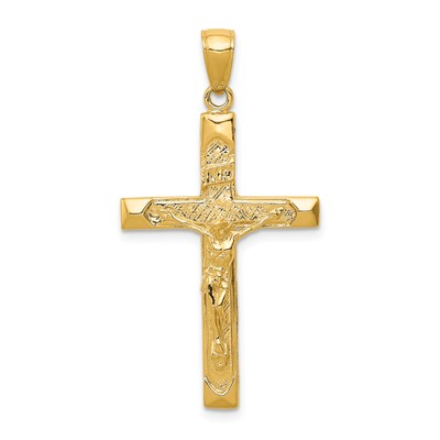 Avariah Solid 14K Yellow Gold Crucifix Pendant - 38mm