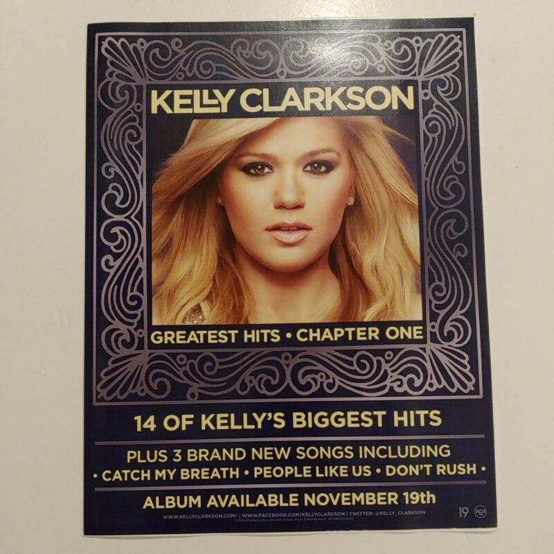 Kelly Clarkson Greatest Hits Large Sticker 8.5 X 11 Chapter One Promo