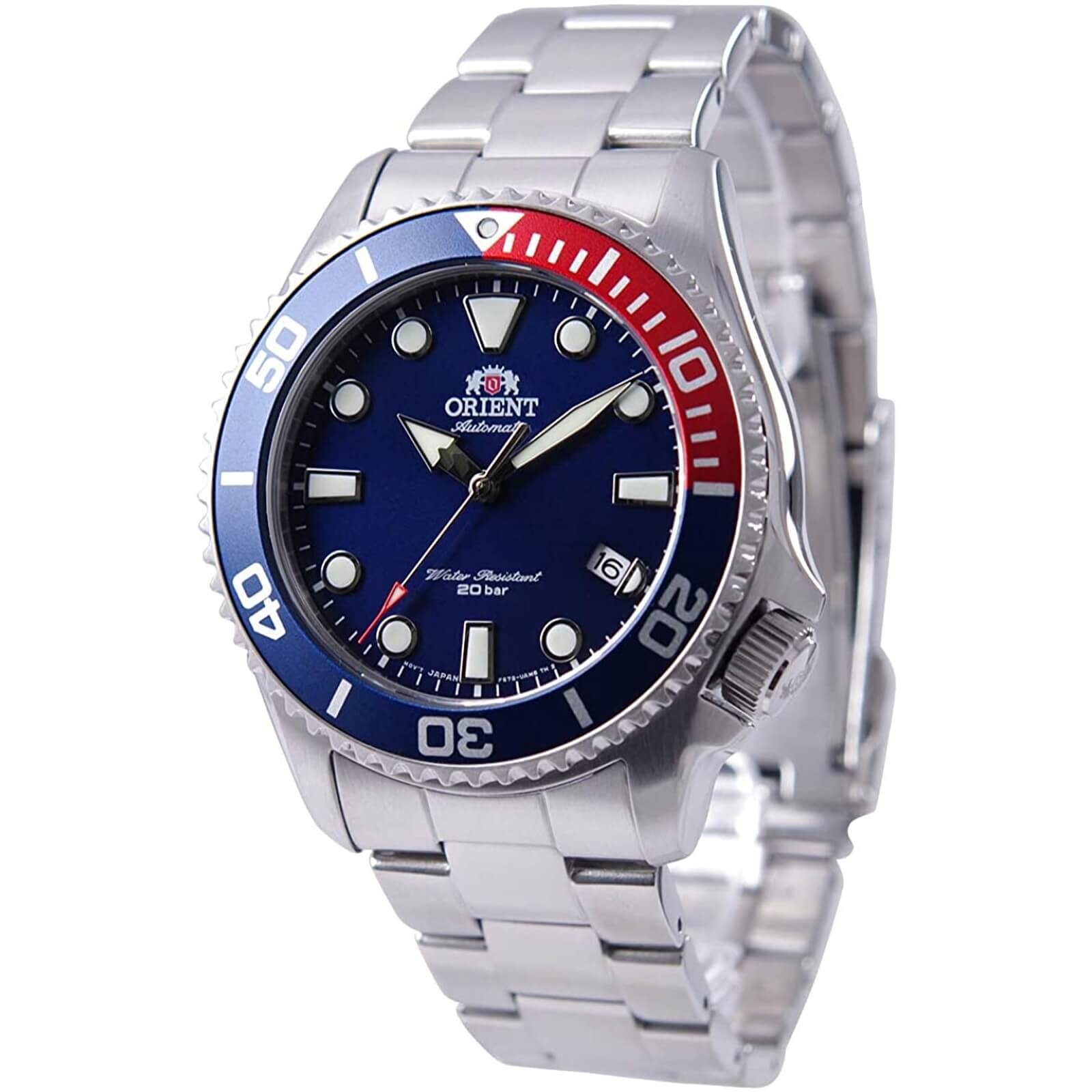 Pre-owned Orient Triton V2 Diver Mechanical Watch Date Blue Dial Ac0k03l Made In Japan