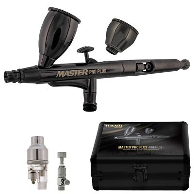 Master Pro Plus Airbrush Set, Model 120 - Elite Level Spray Performance Dual-...
