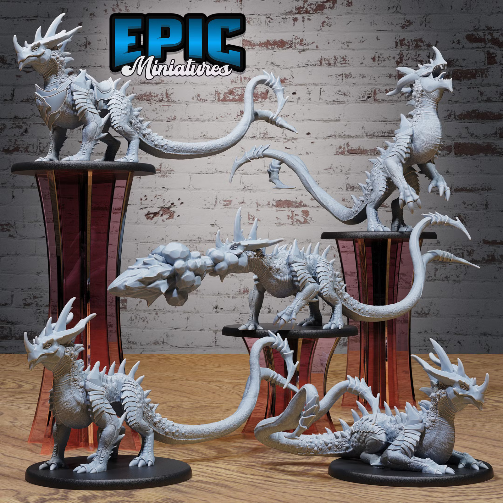 Crystal Guard Drake Large Set | 28mm Resin Dragon Miniatures | Epic Miniatures
