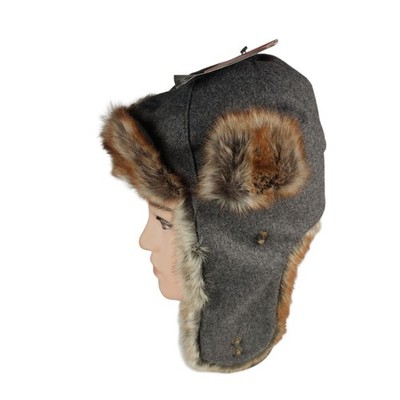 NWT STORMY KROMER Northwoods Trapper Hat Ear Flaps Faux Fur Wool Blend SMALL