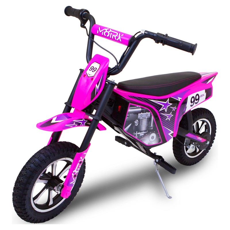 Kid's 24V Electric-Powered Dirt Bike, Ride-On Toy for Teens, Ages 13+, Pink