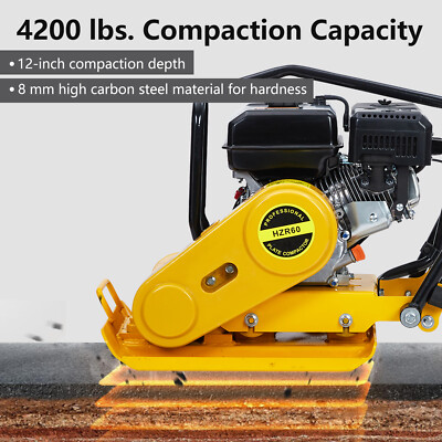7.0hp Walk-Behind Vibratory Plate Compactor soil Dirt Rammer 212cc Gas Engine