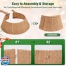 ELYKEN 28 Inch Christmas Tree Collar, Paper Rope Woven Xmas Tree Skirt for Artificial Trees, Rustic Farmhouse Basket for Tree Base Cover with Cord Cut-Out for Pencil Silm Trees Xmas Holiday Decor