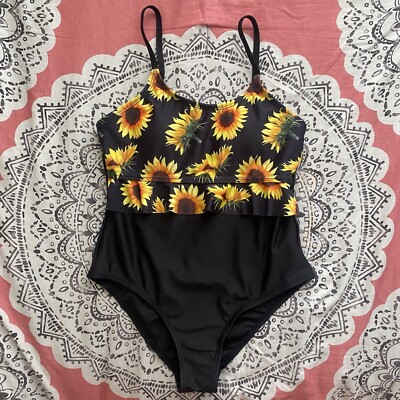 Girls Sunflower Swimsuit Size 9 Youth