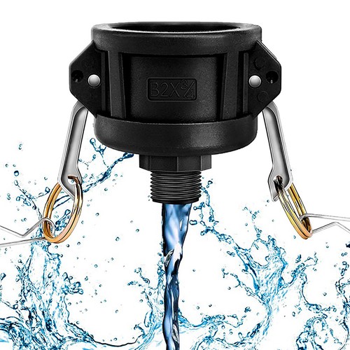 275 330 Gallon IBC Tote Water Tank Drain Adapter 2"Cam Lock for Garden Hose 3/4"