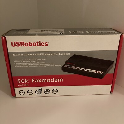 NEW Open Box U.S. Robotics 5686E External 56K Faxmodem