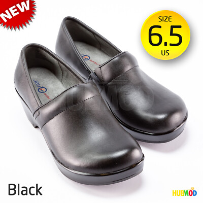 JBU Jambu Cordoba Shoes Black Leather Memory Foam Comfort Clog Nursing 6-6.5 M