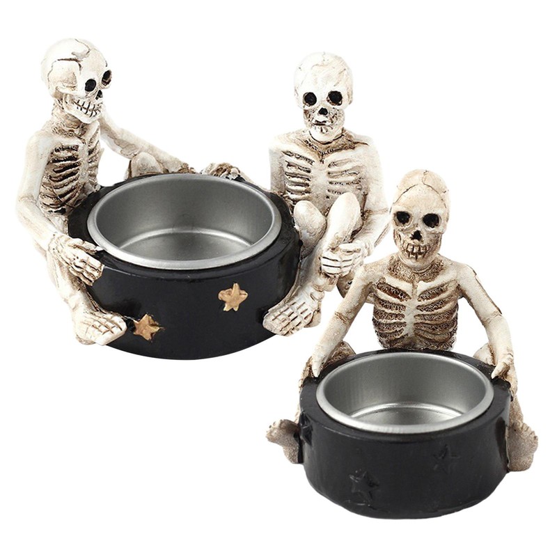Halloween Skull Candlestick Stand For Candlelight Dinner