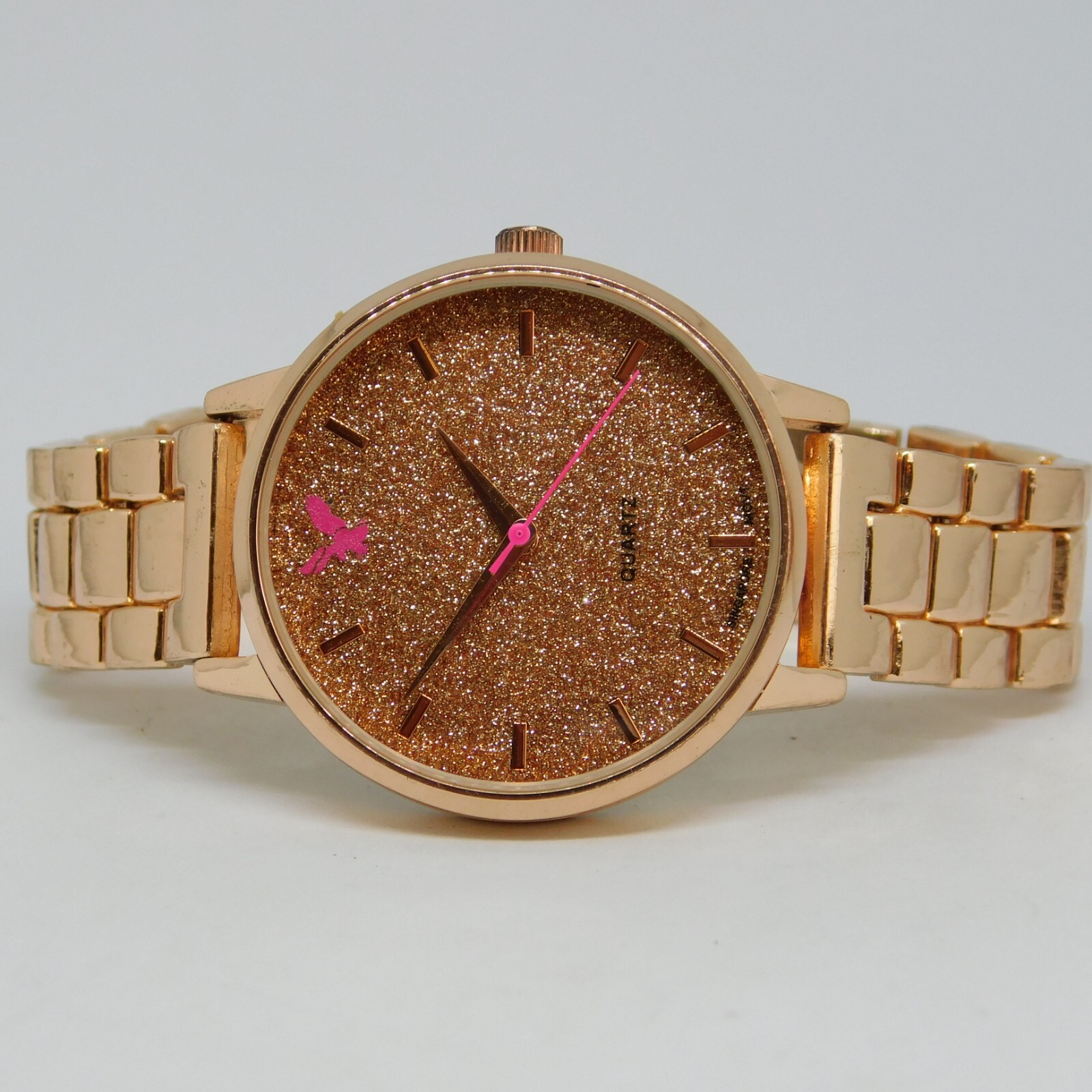 American Eagle Outfitters Rose Gold-Tone Round Face Quartz Watch AEO Watch Rose Gold Tone & White Link Band Round Face  main image 2