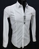 CAMICIA UOMO SLIM FIT NUOVA BIANCA COTONE ELASTICIZZATO taglia XS S M L XL XXL