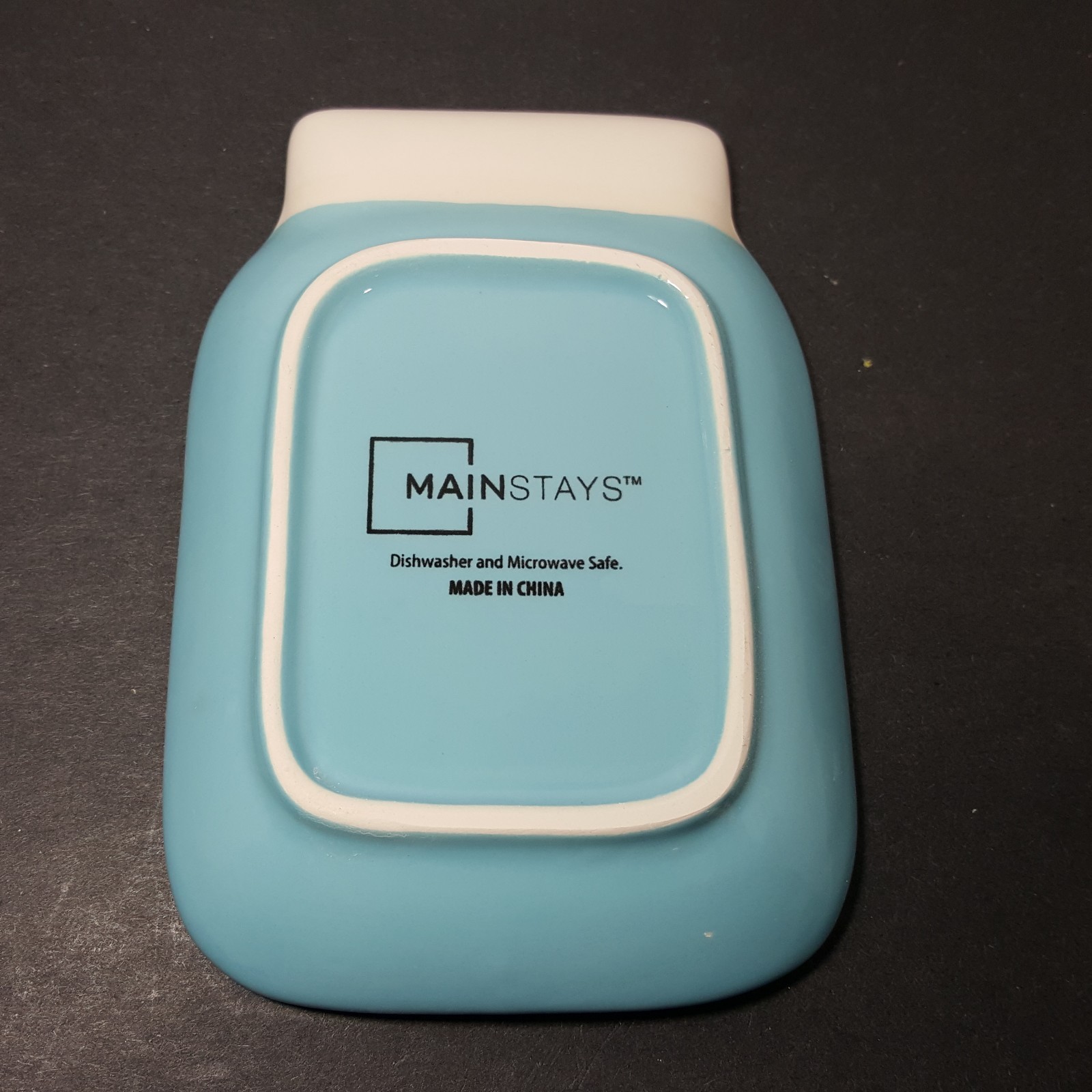 Mason Jar Ceramic Spoon Rest Blue Aqua Mainstays