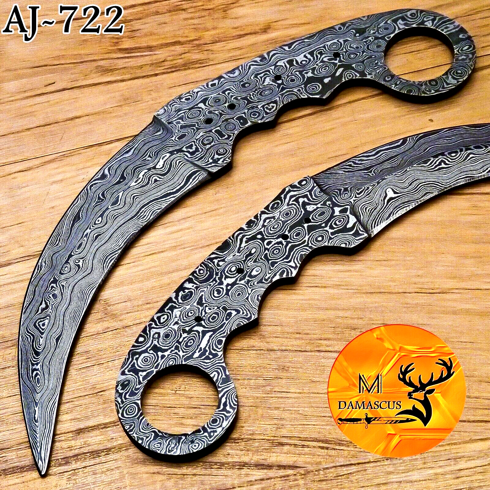 Hand Forged Damascus Steel Karambit Hunting Knife / Custom Hand Made Knife 722