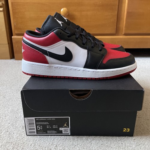 NIKE ジョーダン1 Nike Air Jordan 1 Low Bred Toe Gym Red/ White Black GS