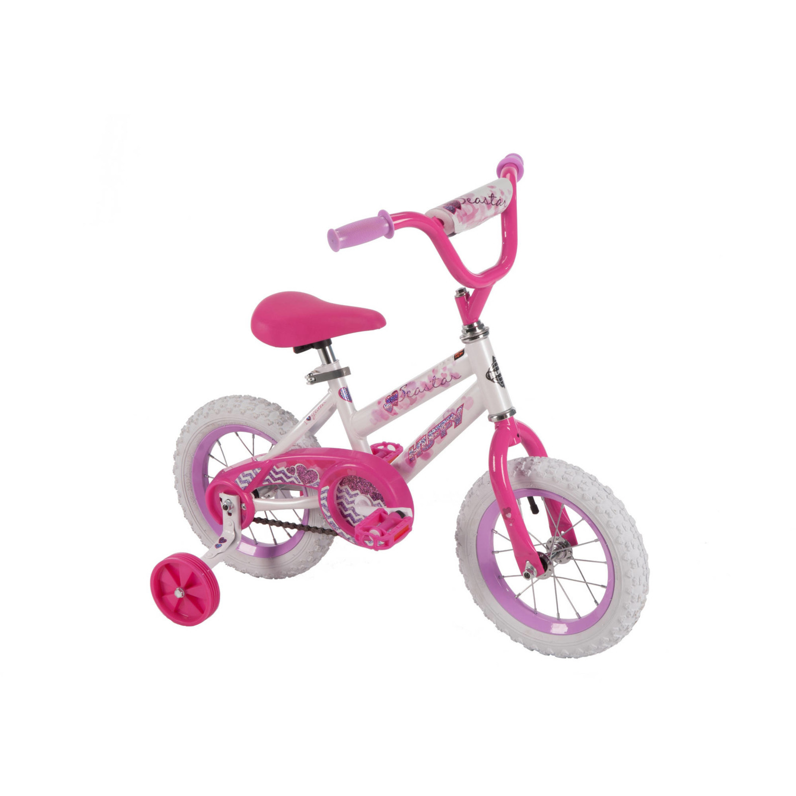 12 inch Huffy Girls' Sea Star Bike With Training Wheels Steel Frame Pink Kids