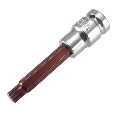 1/2'' Drive 10mm Triple Square Spline Bit Extra Long Socket S2 Steel