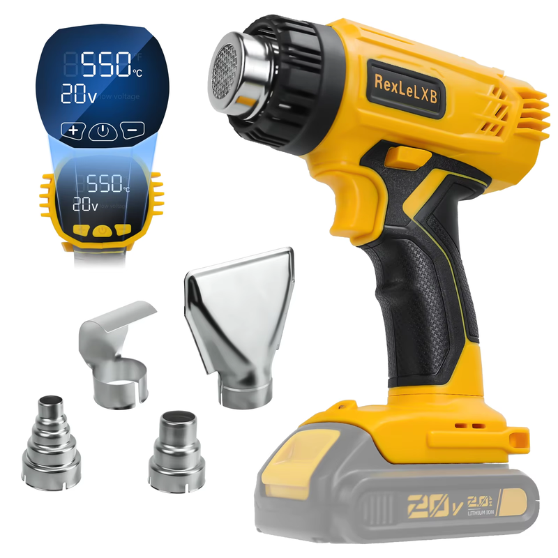 400W Cordless Heat Gun Electric Soldering Hot Air Gun 50℃-550℃ Fast Heating Shri