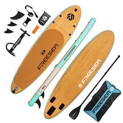 Freesea Inflatable Paddle Board 10'8''x32''x6'' Stand Up Paddleboard & Accessorie