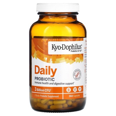 Kyo-Dophilus, Ежедневный пробиотик, 3 миллиарда КОЕ, 360 капсул