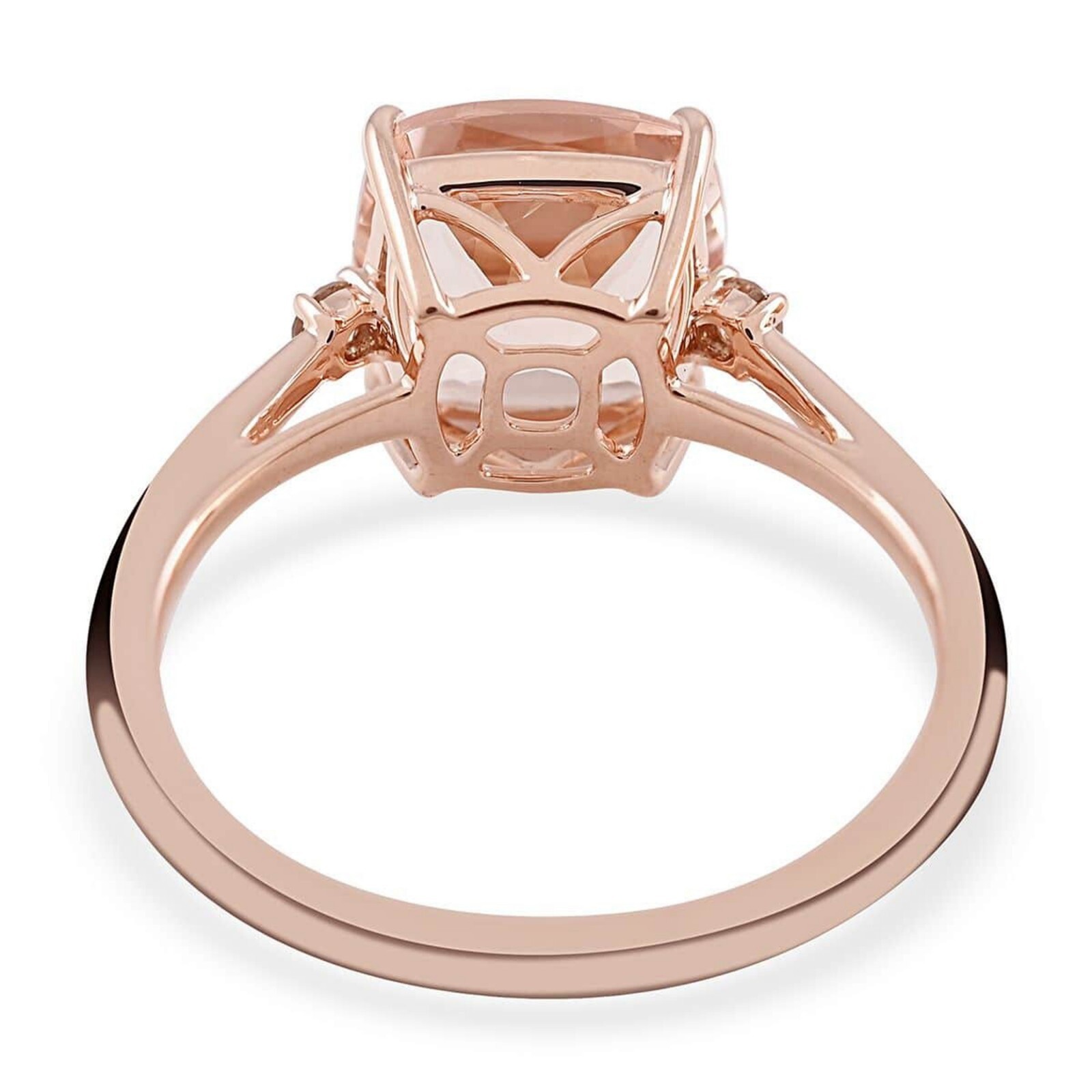 Pre-owned Sterling .50.ct Square Cut Morganite Women Eternity Engagement Ring  Silver In Pink