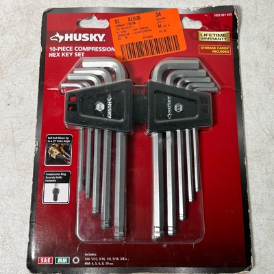 Husky Compression Hex Key Set SAE & MM with Storage Caddy (10-Piece)