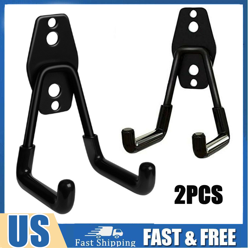 2PC Motorcycle Helmet Holder Jacket Hanger Hook Motorbike Wall Mount Rack Stand