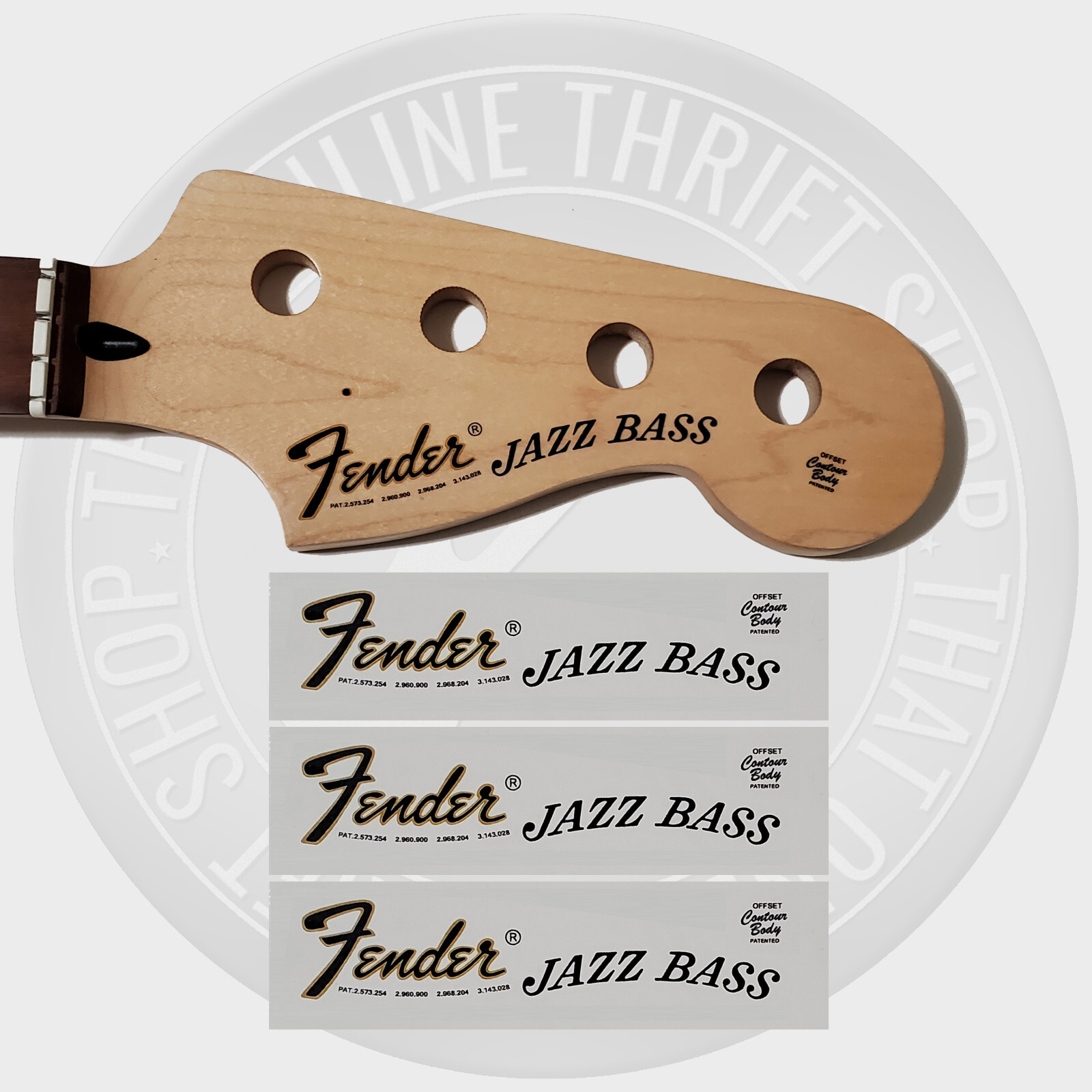 Fender Jazz Bass アイボリー ステッカー多数 Fender Jazz Bass Waterslide Guitar Neck Headstock Decals