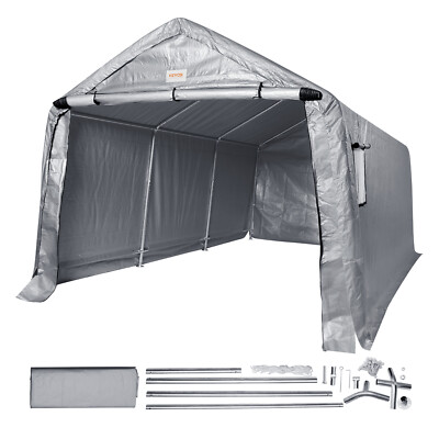 VEVOR Portable Storage Shelter Garage Shed Tent 10 x 15 x 8 ft & Zipper Carport