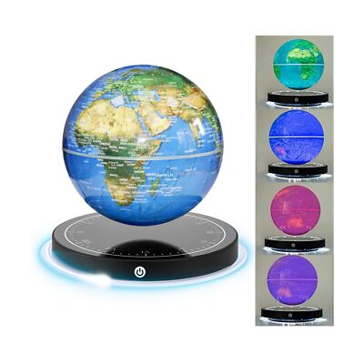Floating Globe, Magnetic Levitating Globe with LED Light, 360° Rotating Geo