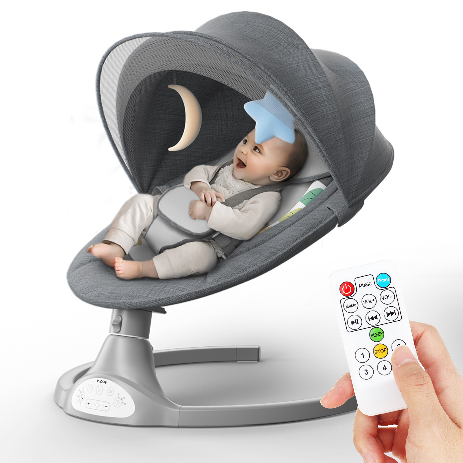 Cradle Swings Chair Bouncer Seat W/ Music Remote