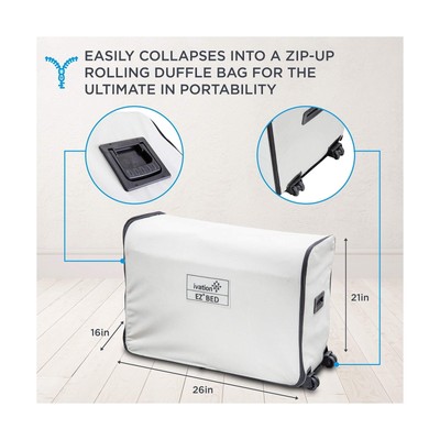Ivation EZ-Bed (Queen) Air Mattress with Frame & Rolling Case, Self Inflatabl...