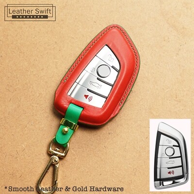 BMW Leather Remote Keyless Key Case Cover, BMW Key Fob Cover, BMW X3 X5 X7 iX