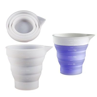 1pcs Foldable Silicone Measuring Cup DIY Resin Jewelry Handmade Tools 50-250ML