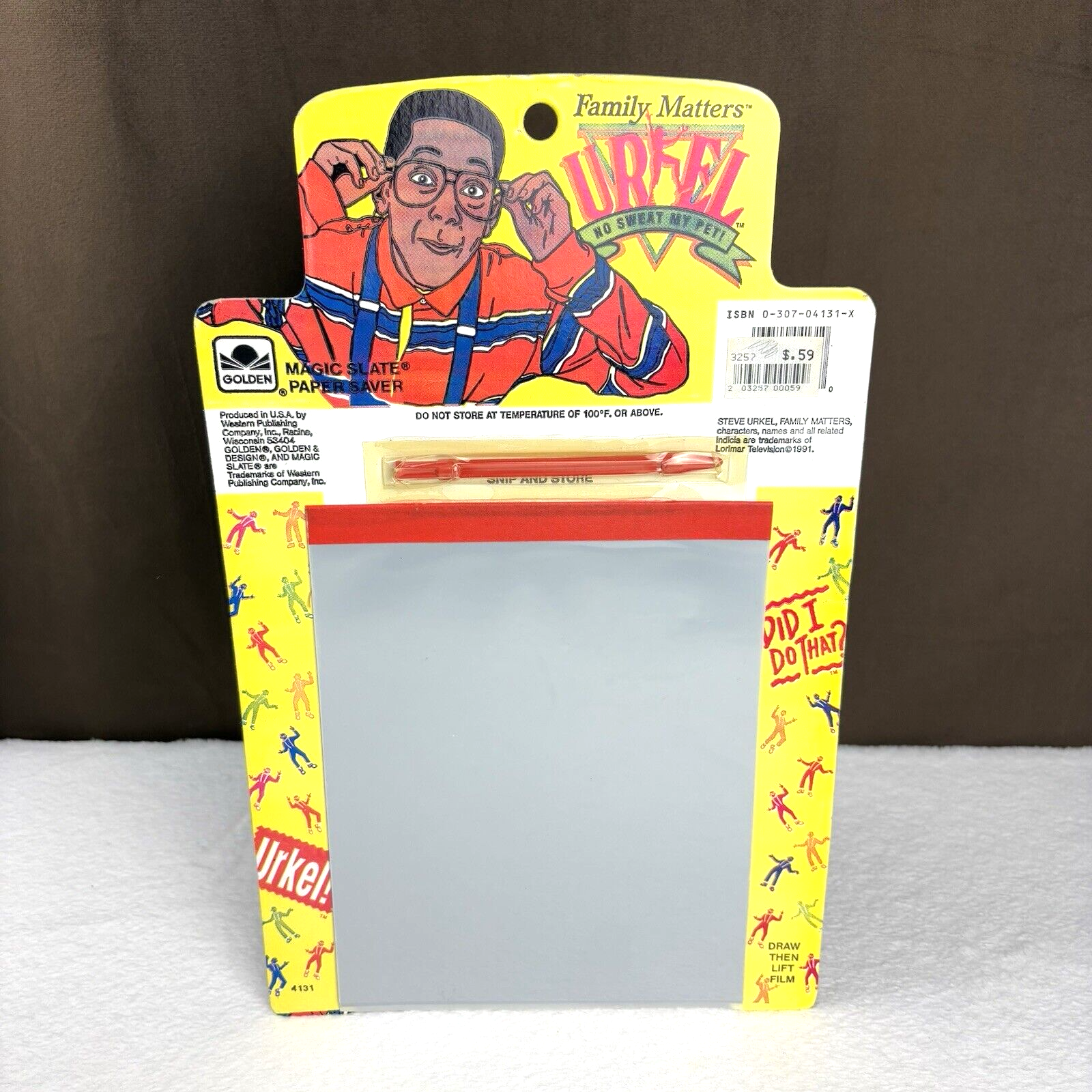 RARE! Vtg 1991 Family Matters Steve Urkel Golden Magic Slate