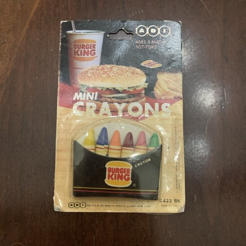 Vintage 1982 Burger King 6 Mini Crayons Collection in French