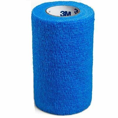 3M Coban Elastic Self-Adherent Cohesive Bandage Blue NonSterile 4'' x 5 Yd 18 Ct