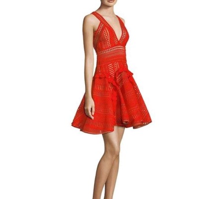 Thurley Halley's Comet Fit-&-Flare Dress Red Orange Mandarin