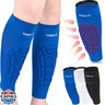 HOBRAVE 2PCS Soccer Shin Guards Padded Calf Compression Sleeves Supports for Shin Splint