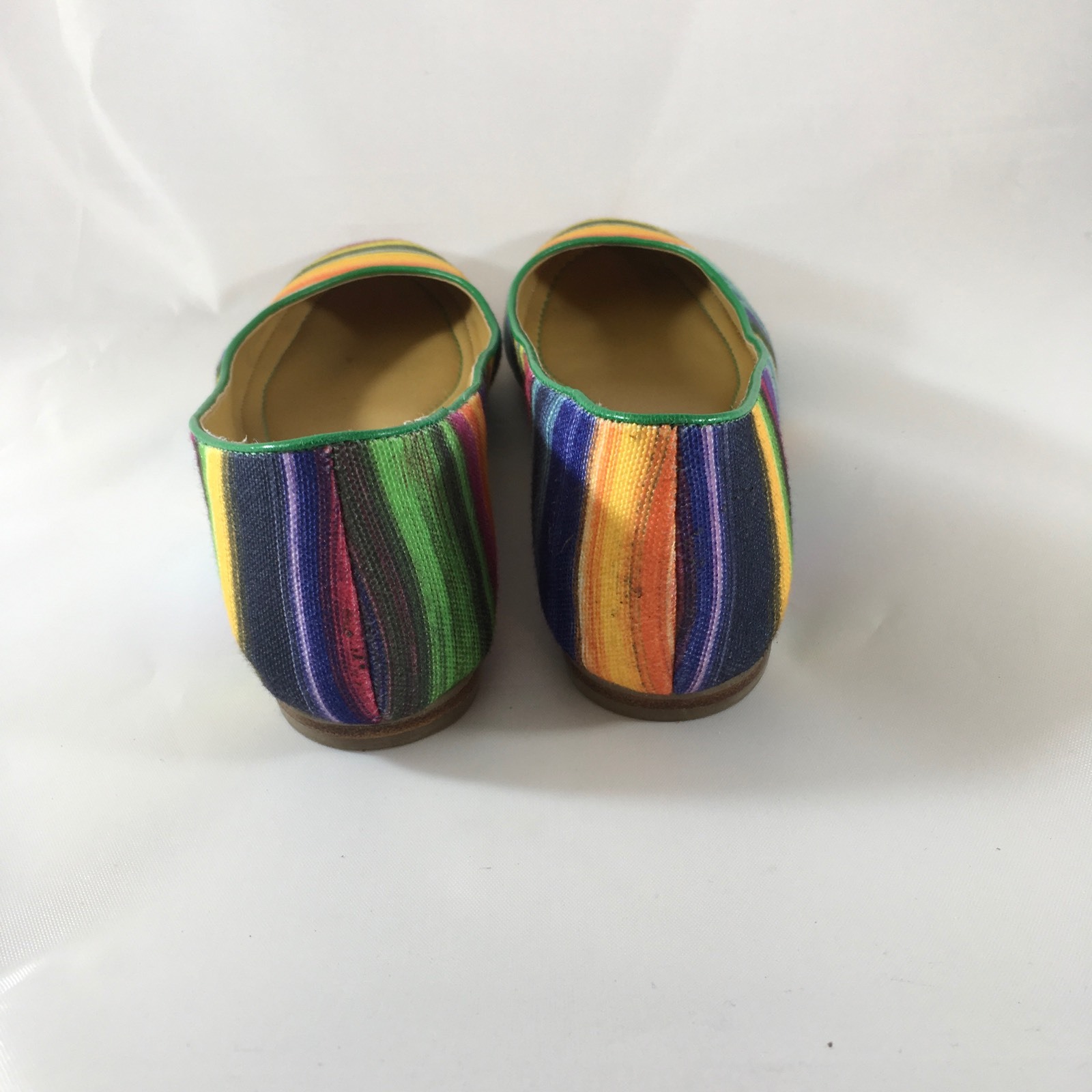 Nine West Women's Our Love Multi Color Striped Fabric Flats Loafers Shoes Sz 7 M